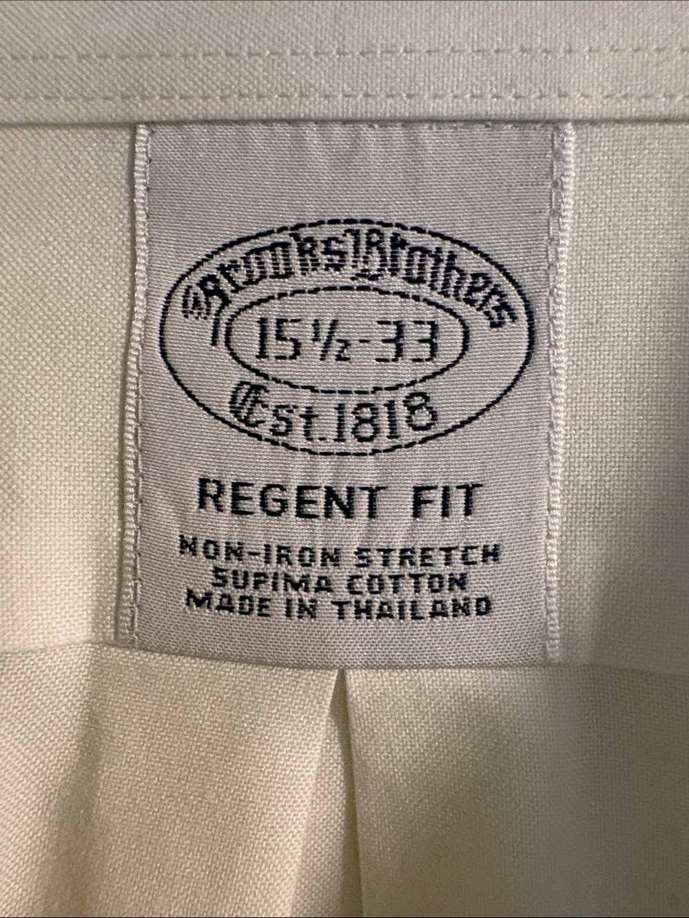 Brooks Brothers Men's Pants - Cream Off-White 15.5 /33 -